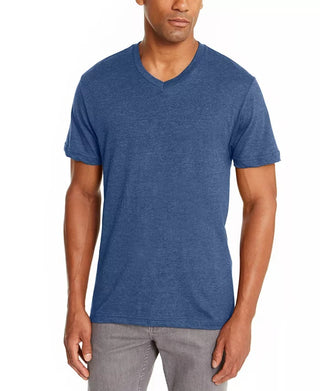 Camiseta masculina Alfani com decote em V azul escuro tamanho pequeno