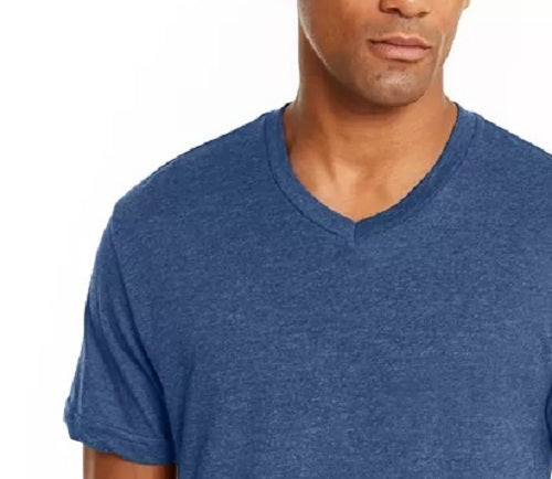 Camiseta masculina Alfani com decote em V azul escuro tamanho pequeno