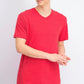 Camiseta masculina Alfani com decote em V vermelha, tamanho médio