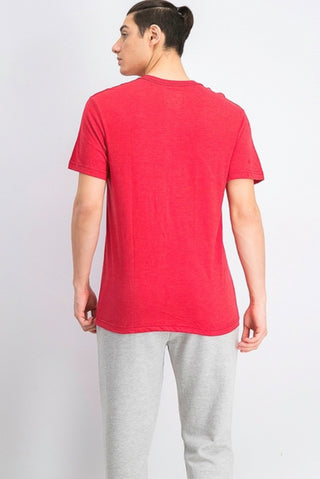 Camiseta masculina Alfani com decote em V vermelha, tamanho médio