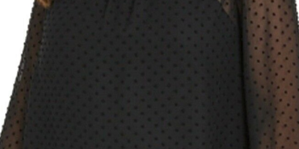 Top de veludo com jugo de bolinhas suíças feminino Style &amp; Co Plus, preto, tamanho 0X