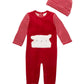 Conjunto de macacão listrado com chapéu e pés First Impressions Baby Boys, 2 peças, vermelho, tamanho 6 a 9 meses