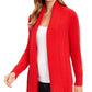 Cardigan feminino Charter Club com gola xale e frente aberta, tamanho grande, vermelho