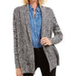 Cardigan feminino com gola xale mesclada Charter Club, preto, tamanho médio