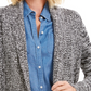 Cardigan feminino com gola xale mesclada Charter Club, preto, tamanho médio