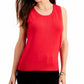 Suéter feminino sem mangas com gola redonda Charter Club, vermelho, tamanho grande