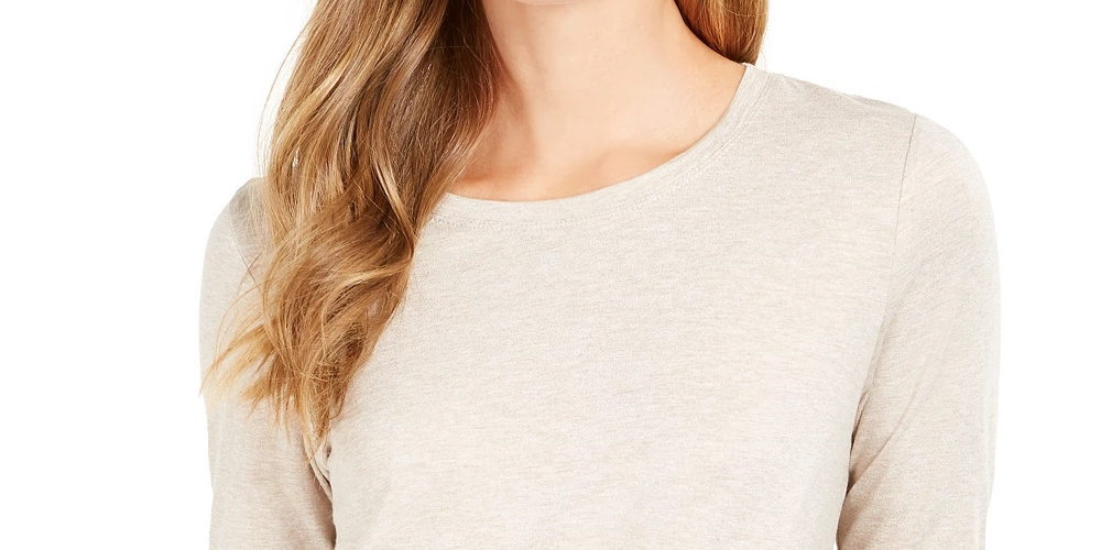 Top feminino com brilho salpicado estilo &amp; co, bege, tamanho extragrande