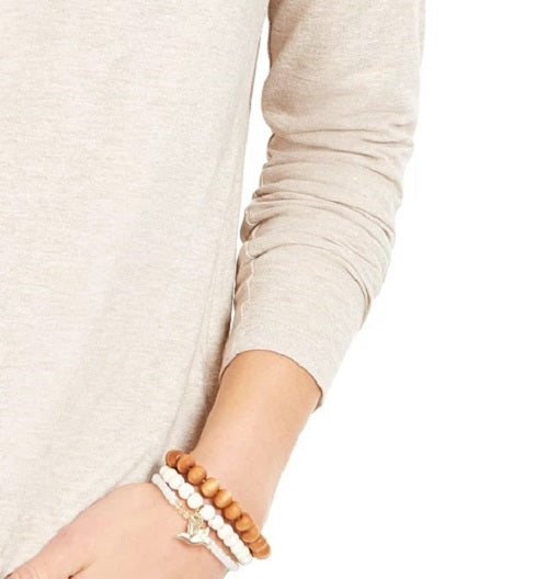 Top feminino com brilho salpicado estilo &amp; co, bege, tamanho extragrande