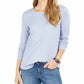 Top feminino com brilho salpicado azul tamanho X-S