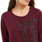 Moletom Feminino Embelezado e Caprichoso Estilo &amp; Co Roxo Tamanho XX-Grande