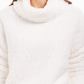 Suéter feminino estilo &amp; co sherpa com gola alta, branco, tamanho GG