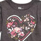 Camiseta infantil feminina Epic Threads com estampa de coração e flor, cinza, tamanho 2T