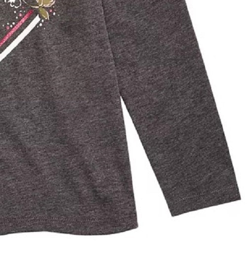 Camiseta infantil feminina Epic Threads com estampa de coração e flor, cinza, tamanho 2T