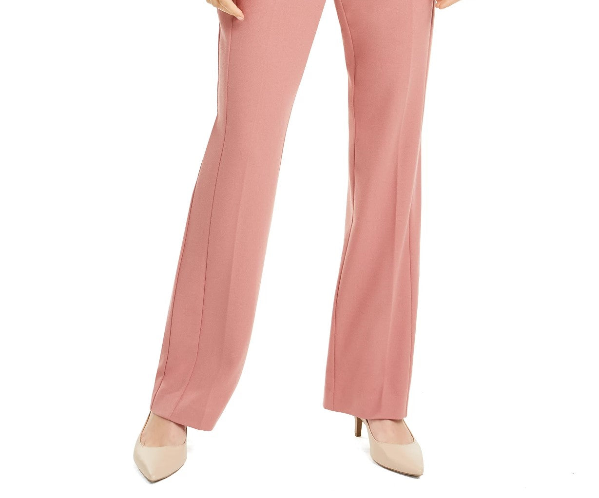 Calça reta com cinto Alfani feminina, rosa, tamanho 6