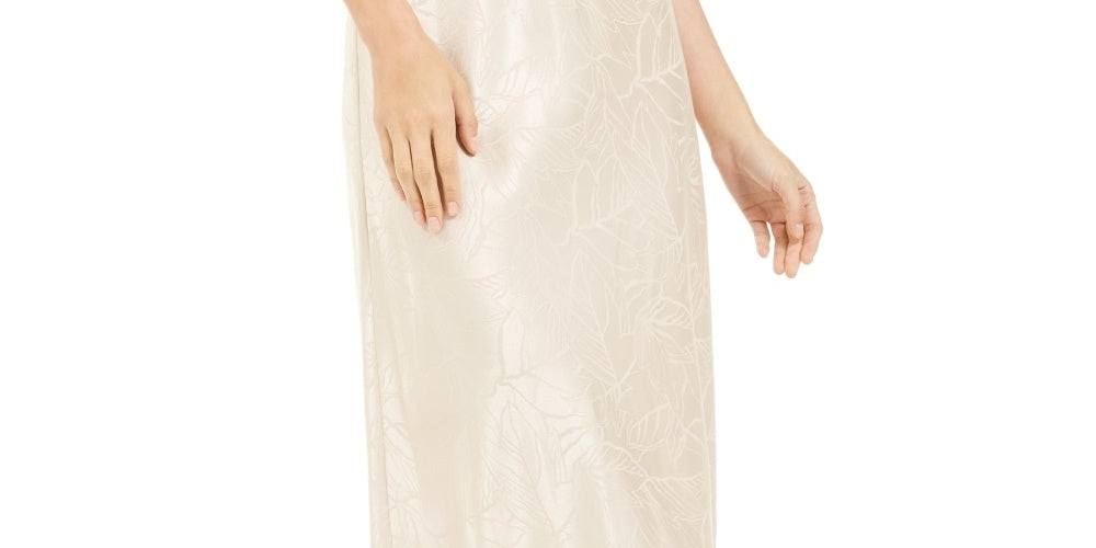 Saia midi de cetim jacquard feminina Alfani bege tamanho 14