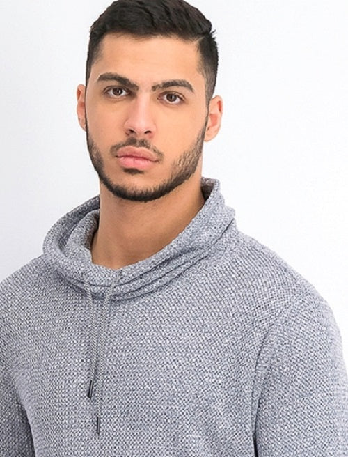 Moletom com capuz e gola funil Alfani masculino, azul marinho, tamanho médio