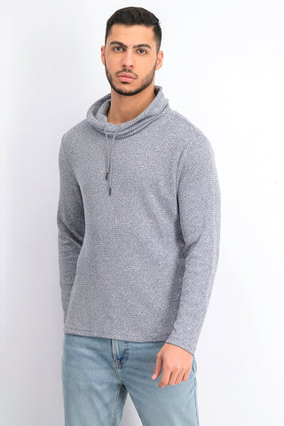 Alfani Men's Funnel-Neck Hooded Sweatshirt Navy Size Small