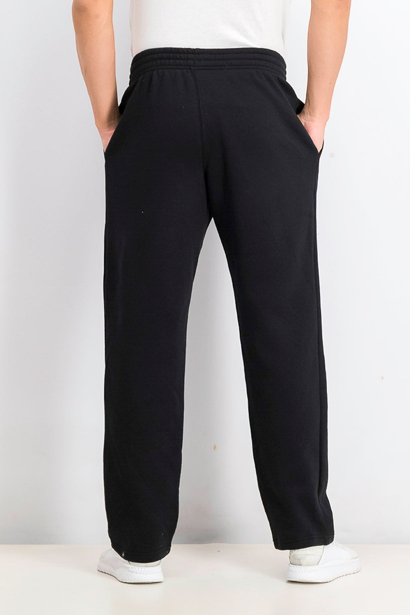 Calça de moletom masculina ID Ideology com bainha aberta e capuz, preta, tamanho pequeno