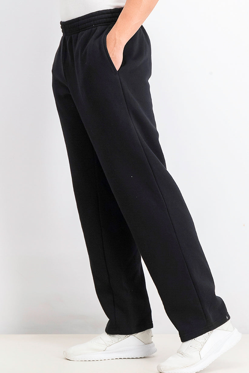 Calça de moletom masculina ID Ideology com bainha aberta e capuz, preta, tamanho pequeno
