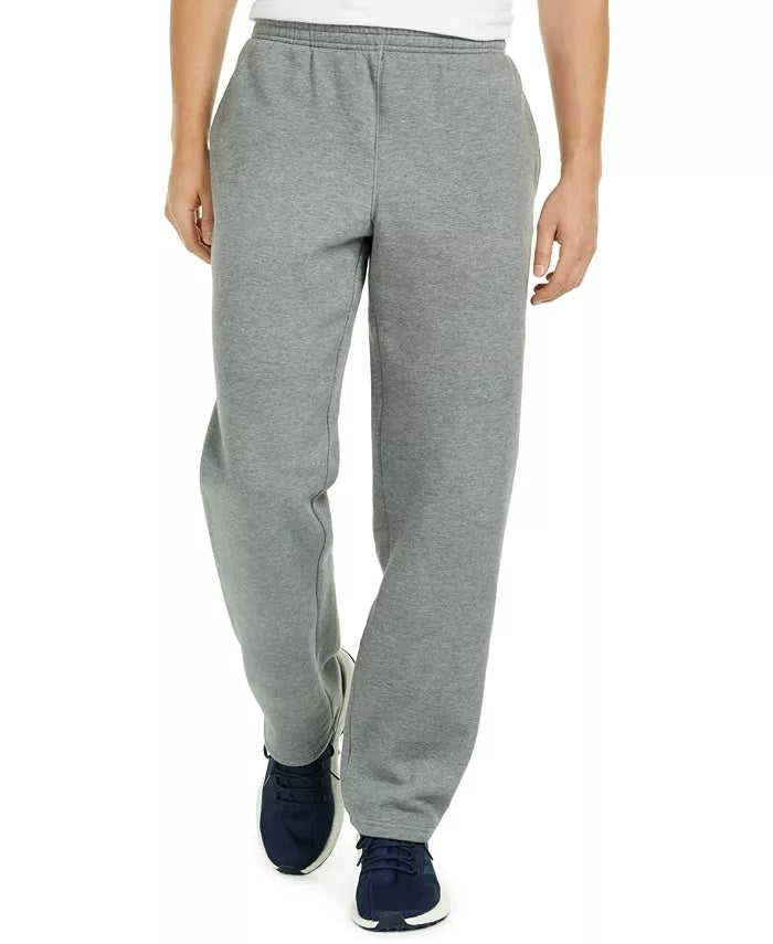 Calça de moletom masculina Ideology com bainha aberta em lã cinza médio, tamanho XXG