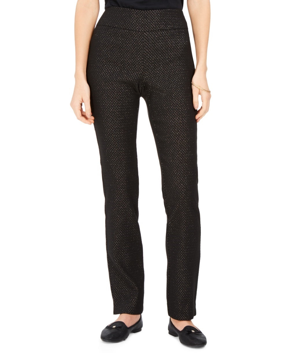 Calça feminina Charter Club Petite Pull-On Ponte-Knit, cor carvão, tamanho 4 P