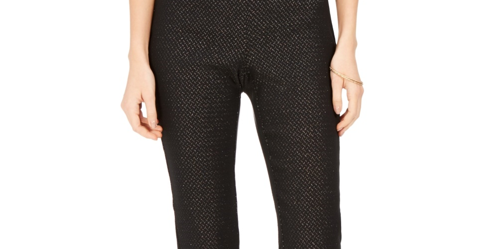 Calça feminina Charter Club Petite Pull-On Ponte-Knit, cor carvão, tamanho 4 P
