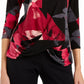 Blusa feminina Alfani estampada drapeada com manga 3/4 rosa tamanho XX-G