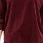 Charter Club Blusa de veludo com manga amarrada, feminina, roxa, tamanho pequeno