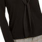 Top de crepe feminino Charter Club com decote redondo, preto, tamanho pequeno médio