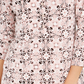 Camisa polo feminina Charter Club com estampa de manga 3/4, rosa, tamanho X-S