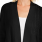 Cardigan feminino patchwork Charter Club, preto, tamanho médio