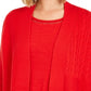 Cardigan feminino patchwork Charter Club vermelho tamanho X-S