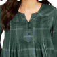 Blusa plissada xadrez feminina Style &amp; Co, verde, tamanho pequeno, médio