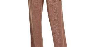 Calça feminina Alfani com estampa de cobra e perna larga, marrom, tamanho 2, pequena