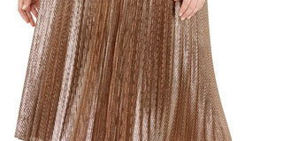 Saia midi plissada metálica plus size Alfani feminina marrom tamanho 2X