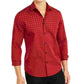 Camisa social masculina Alfani com gola ombré e ajuste clássico, vermelha, tamanho XX-G