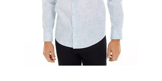 Camisa xadrez abstrata Alfani masculina, corte clássico, azul marinho, tamanho XX-G