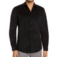 Camisa de veludo cotelê Alfani Classic Fit Masculina Preta Tamanho XX-G