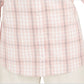 Camisa xadrez feminina Charter Club de algodão, rosa, tamanho XS
