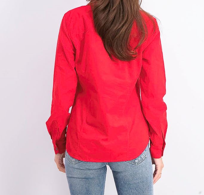 Camisa feminina de veludo cotelê de algodão plus size Charter Club vermelha tamanho 3X