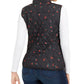 Colete acolchoado feminino com estampa floral Charter Club, preto, tamanho extra pequeno