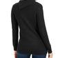Suéter feminino Charter Club Patchwork Stitch com gola assimétrica, preto, tamanho X-S