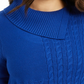 Suéter feminino Charter Club com patchwork e gola assimétrica, azul, tamanho X-S