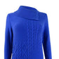 Suéter feminino Charter Club com patchwork e gola assimétrica, azul, tamanho XXG