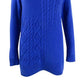 Suéter feminino Charter Club com patchwork e gola assimétrica, azul, tamanho XXG