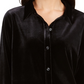 Camisa feminina de veludo com botões Charter Club, preta, tamanho XX-G