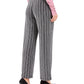 Calça feminina texturizada metálica JM Collection, preta, tamanho grande