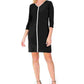 Vestido de festa curto com decote em V e corpo justo feminino JM Collection, preto, tamanho pequeno e pequeno