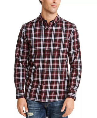 Camisa xadrez Gabe masculina American Rag vermelha tamanho médio
