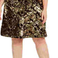 Vestido feminino plus size com lantejoulas e dois tons, dourado, tamanho 1X, da INC International Concepts